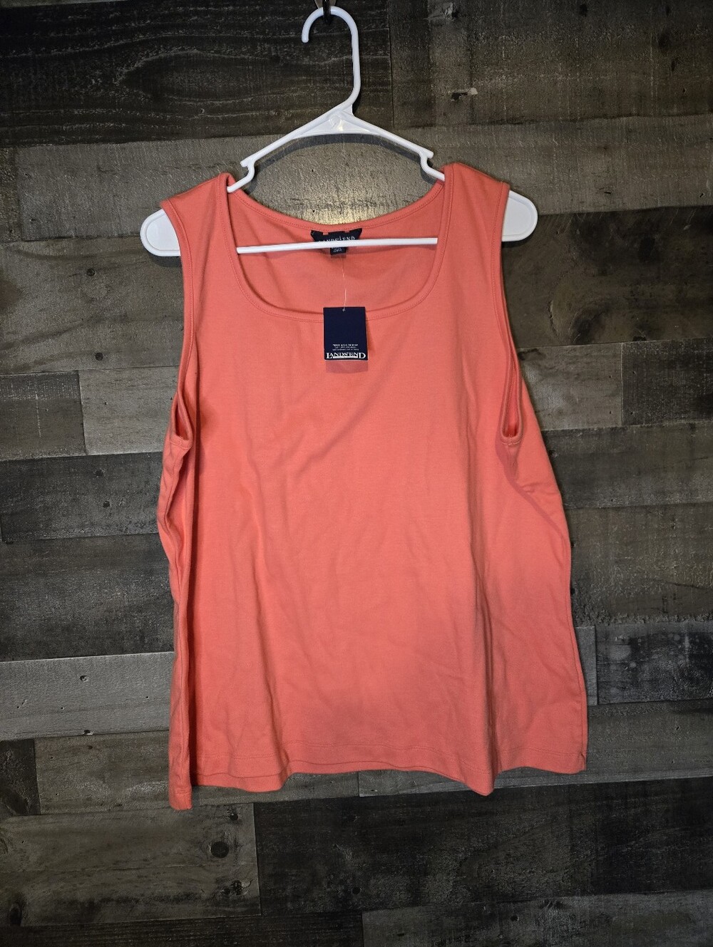 Lands' End Coral Scoop Neck Tank Top